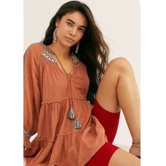 Free People Dreamweaver Embroidered Tunic - Picture 2 of 7